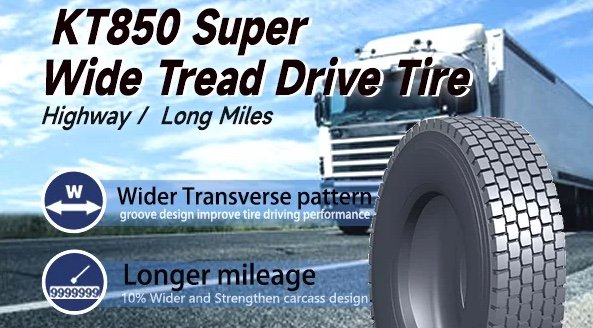 KT850: Super Wide Drive Tire for Long Miles to Removal in On- and Off-road Applications! 3