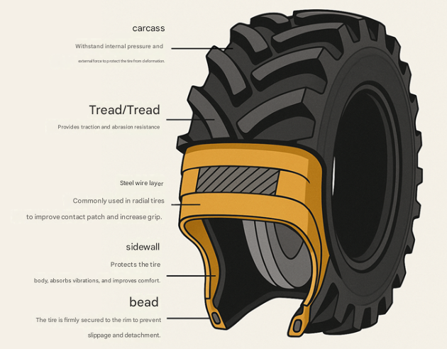 Main Structural Components of Agricultural Tires